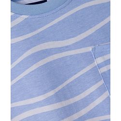 Pine Kids 100% Cotton Knit Half Sleeves Co-ords T-Shirt & Shorts Night Suit With Wave Print & Bio Finsh - Blue