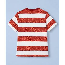 Pink Kids 100% Cotton Knit Full Sleeves T-Shirt & Short With Leaves Print-Brown