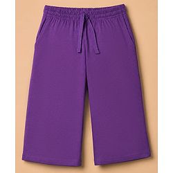 Pine Kids 100% Cotton Knit Half Sleeves T-Shirt & Pyjama Night Suit With Rabbit Print & Bio Finish - Purple