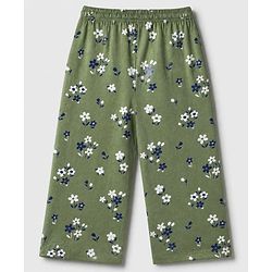 Pink Kids 100% Cotton Knit Full Sleeves Co-Ord Shirt & Pajama Night Suit With Floral Print-Green
