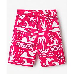Pine Kids 100% Cotton Knit Half Sleeves Co-Ords Shirt & Short Night Suit With Bird Print - Red