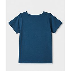 Pine Kids 100% Cotton Single Jersery Knit 180 GSM Half Sleeves Co-ords T-Shirt & Short Night Suit With Happy Everyday Text Print & Bio Wash- Navy Blue