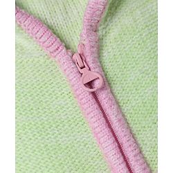 Pine Kids Cotton Blend Knit Full Sleeves Front Open Sweater With Cable Knit Design - Pink