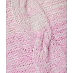 Pine Kids Cotton Blend Knit Full Sleeves Front Open Sweater With Cable Knit Design - Pink