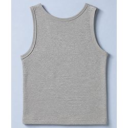 Pine Kids Cotton Elastane Knit Sleeveless Set of Vests with Polka Dots Print & Bow Applique Pack of 3 - White, Red & Grey