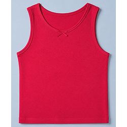 Pine Kids Cotton Elastane Knit Sleeveless Set of Vests with Polka Dots Print & Bow Applique Pack of 3 - White, Red & Grey