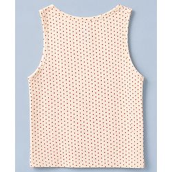 Pine Kids Cotton Elastane Knit Sleeveless Set of Vests with Polka Dots Print & Bow Applique Pack of 3 - White, Red & Grey