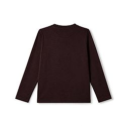 Pine Kids 100% Cotton Knit T-Shirt with Full Sleeves and Lion Print - Dark Brown