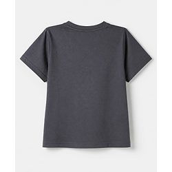 Pine Kids 100% Cotton Knit Half Sleeves T-Shirt & Shorts With Vehicle Print & Bio Finish - Grey