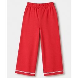 Pine Kids 100% Cotton Knit Half Sleeves Co-Ords Solid Shirt & Pajama Night Suit - Red