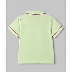Pink Kids 100% Cotton Knit Full Sleeves Co-Ord Solid Shirt & Pajama Night Suit-Green