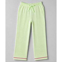 Pink Kids 100% Cotton Knit Full Sleeves Co-Ord Solid Shirt & Pajama Night Suit-Green
