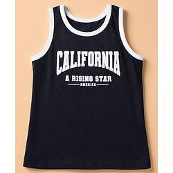 Pine Kids Cotton Single Jersey Knit Shorts and Tank Top with California Typography Print in Black