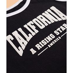 Pine Kids Cotton Single Jersey Knit Shorts and Tank Top with California Typography Print in Black