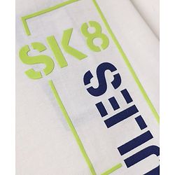 Pine Kids 100% Cotton Knit Half Sleeves T-Shirt and Shorts with Sk8 Rules Print & Bio Washed in White