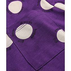 Pine Kids 100% Cotton Knit T-Shirt & Pyjama Co-ords Night Suit With Polka Dot Print in Purple