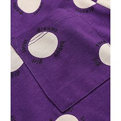 Pine Kids 100% Cotton Knit T-Shirt & Pyjama Co-ords Night Suit With Polka Dot Print in Purple