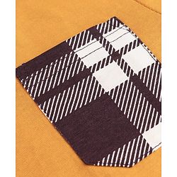 Pine Kids 100% Cotton Knit Full Sleeve Co-Ords T-Shirt & Pyjama Set With Checks -Yellow