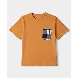 Pine Kids 100% Cotton Knit Full Sleeve Co-Ords T-Shirt & Pyjama Set With Checks -Yellow