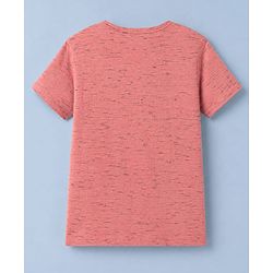 Pine Kids Cotton Mix Knit Textured T-Shirt with Half Sleeves in Pink