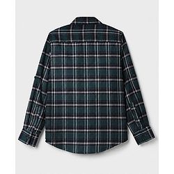 Pine Kids 100% Cotton Woven Tartan Checks Shirt with Full Sleeves - Teal Blue