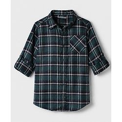 Pine Kids 100% Cotton Woven Tartan Checks Shirt with Full Sleeves - Teal Blue