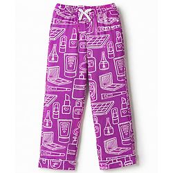 Pine Kids 100% Cotton Knit Half Sleeves Co-Ords Shirt & Pajama Night Suit With Fashion Kit Print - Purple