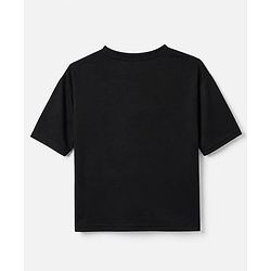 Pine Active Single Jersey Knit Half Sleeves T-Shirt With Text Print - Black