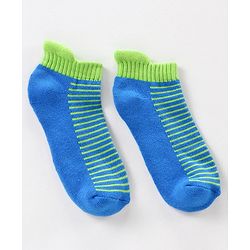 Pine Kids Anti Microbial Ankle Length Socks Striped Design with Anti Microbial Finish Pack of 3 - Green Blue Grey