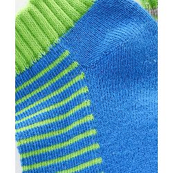 Pine Kids Anti Microbial Ankle Length Socks Striped Design with Anti Microbial Finish Pack of 3 - Green Blue Grey