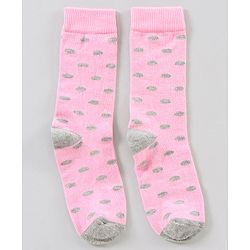 Pine Kids Mid Calf Length Anti-Microbial Socks Pack of 5 - Pink Blue