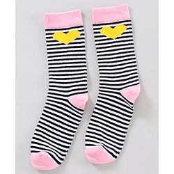Pine Kids Mid Calf Length Anti-Microbial Socks Pack of 5 - Pink Blue