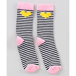 Pine Kids Mid Calf Length Anti-Microbial Socks Pack of 5 - Pink Blue