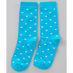 Pine Kids Mid Calf Length Anti-bacterial Socks Polka Dot Design Pack of 3 - Blue