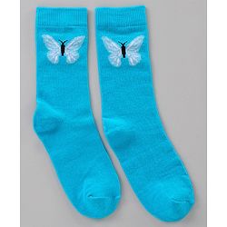 Pine Kids Mid Calf Length Anti-bacterial Socks Polka Dot Design Pack of 3 - Blue