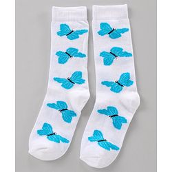 Pine Kids Mid Calf Length Anti-bacterial Socks Polka Dot Design Pack of 3 - Blue