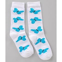 Pine Kids Mid Calf Length Anti-bacterial Socks Polka Dot Design Pack of 3 - Blue