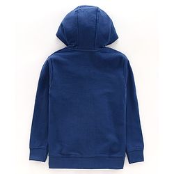 Pine Kids Full Sleeves Biowashed Hooded Sweatjacket - Navy Blue