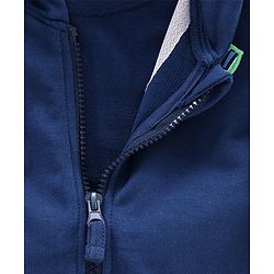Pine Kids Full Sleeves Biowashed Hooded Sweatjacket - Navy Blue
