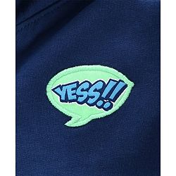 Pine Kids Full Sleeves Biowashed Hooded Sweatjacket - Navy Blue
