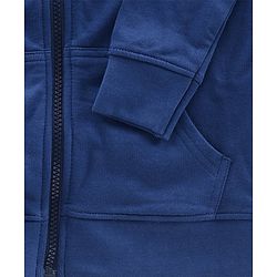 Pine Kids Full Sleeves Biowashed Hooded Sweatjacket - Navy Blue