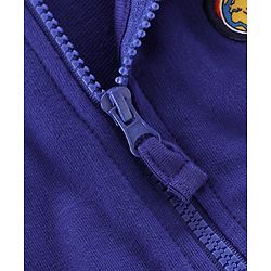 Pine Kids Full Sleeves Hooded Biowashed Sweat Jacket - Blue