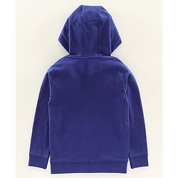 Pine Kids Full Sleeves Hooded Biowashed Sweat Jacket - Blue