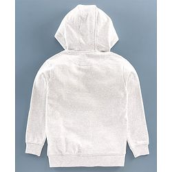 Pine Kids Full Sleeves Biowashed Hooded Sweatjacket - Grey