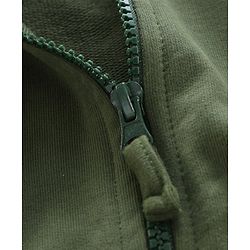 Pine Kids Full Sleeves Biowashed Hooded Sweat Jacket Green Print - Olive Green