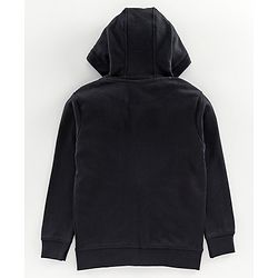 Pine Kids Full Sleeves Biowashed Hooded Sweatjacket - Black