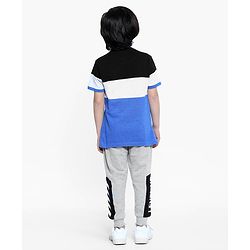 Pine Kids Half Sleeves Biowashed Tee Hey Patch - Blue Light Grey