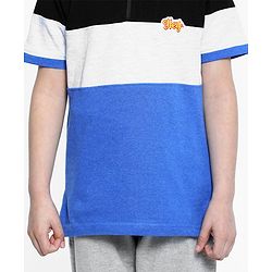 Pine Kids Half Sleeves Biowashed Tee Hey Patch - Blue Light Grey