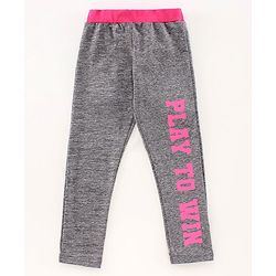 Pine Kids Full Length Dri-Fit Athleisure Leggings Play To Win Print - Grey