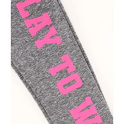 Pine Kids Full Length Dri-Fit Athleisure Leggings Play To Win Print - Grey